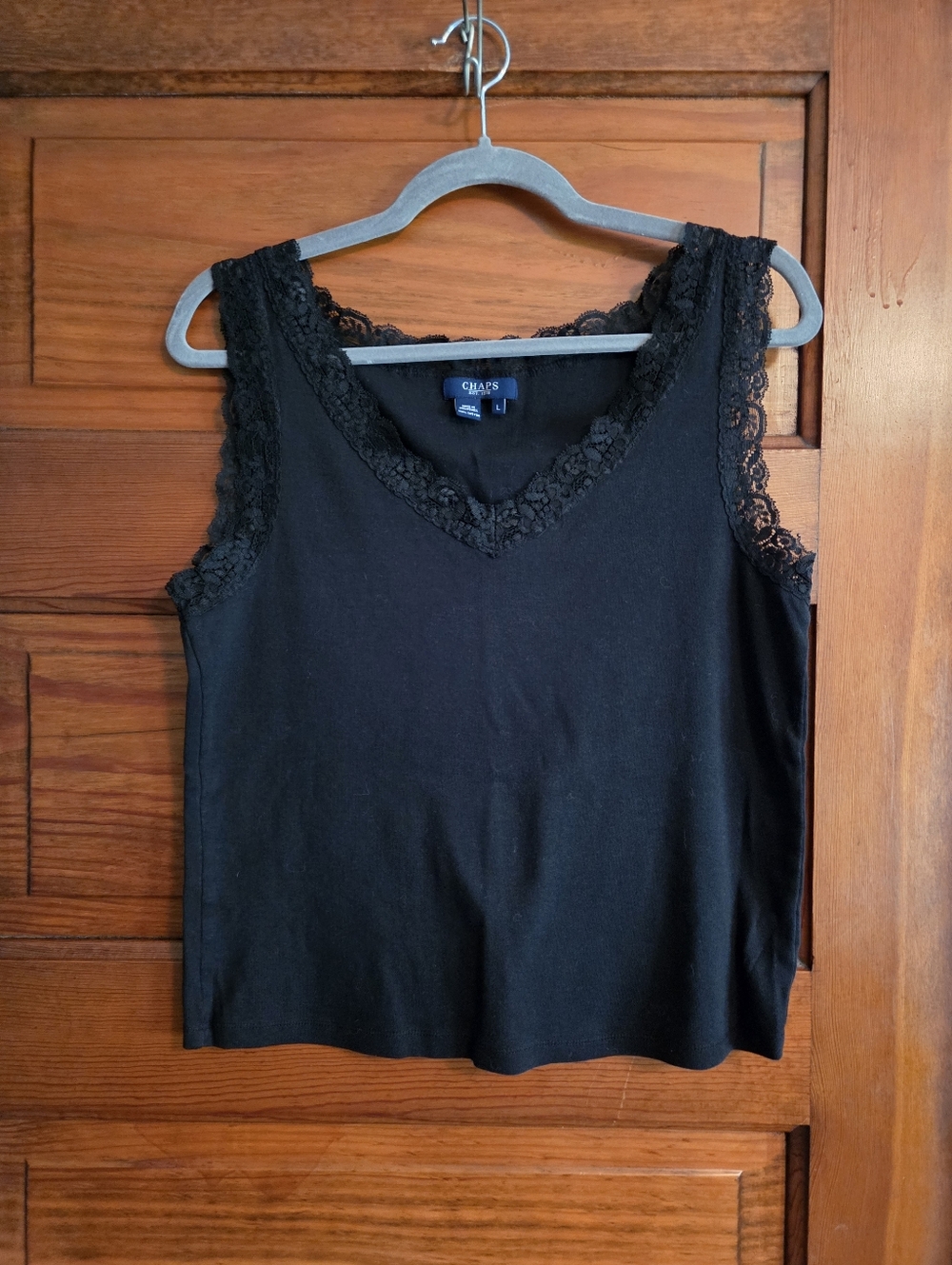 Chaps Lace Trim Tank Top